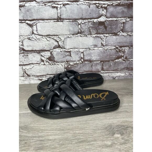 Sam Edelman Vaugn Black Leather Braid Casual Slides Sandals Women Sz 7M US/38EU - Picture 7 of 16